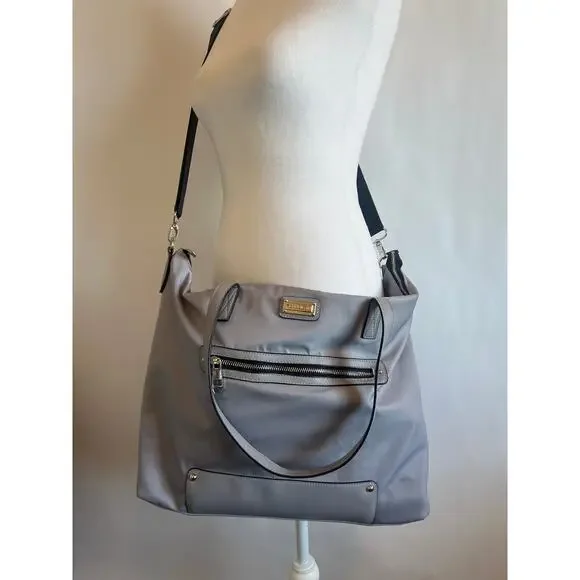 Madden Girl Nylon
Weekender Travel Large Tote Bag Gray and Black - Picture 1 of 11